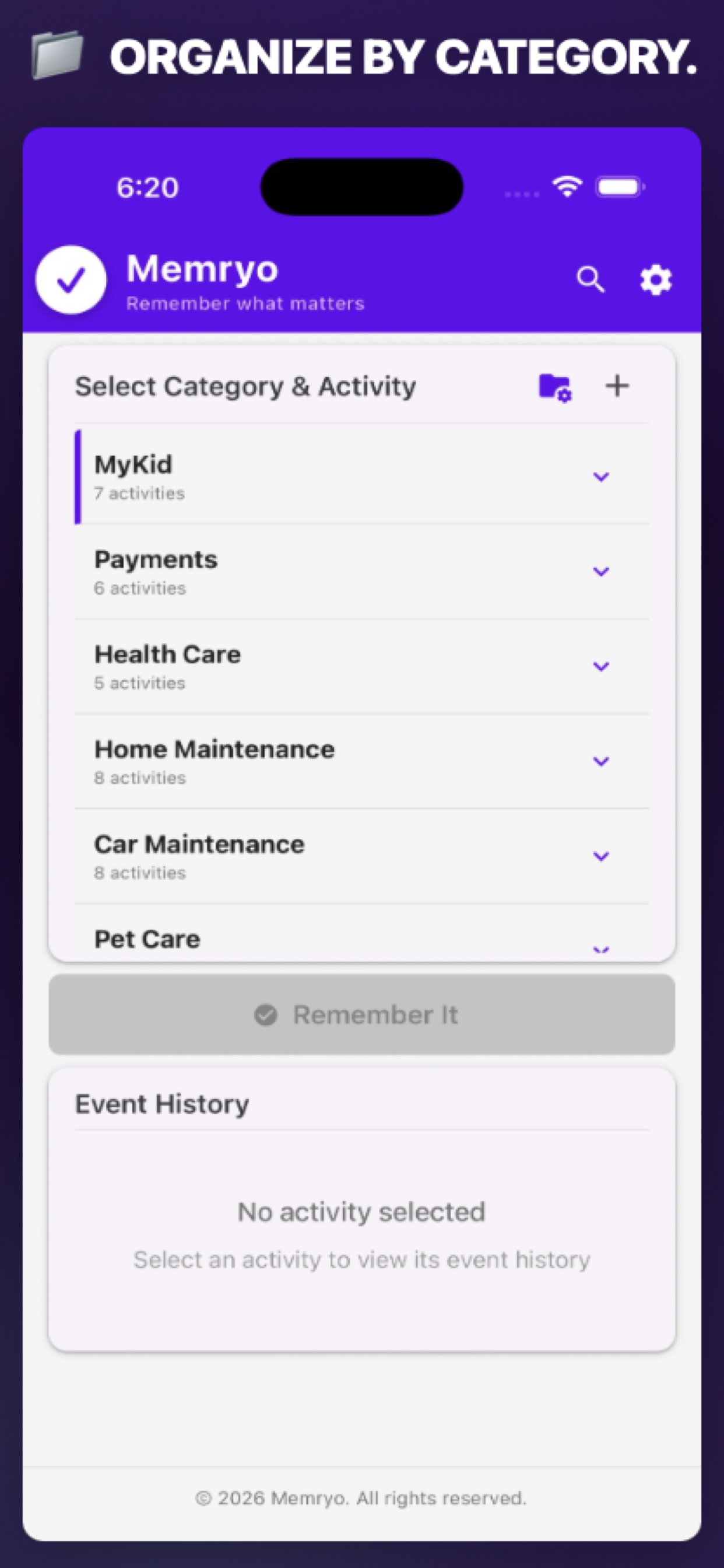 Organize by category