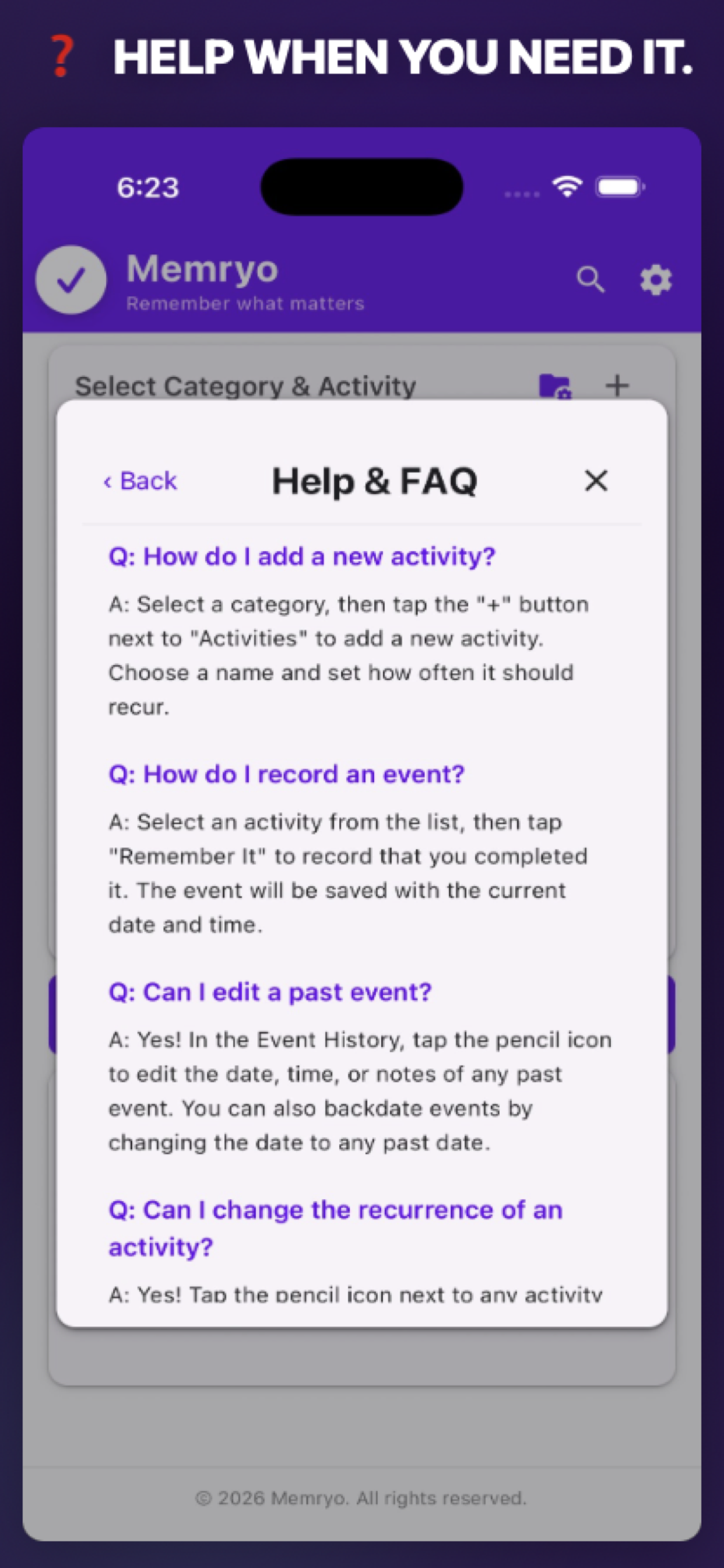 Help & FAQ